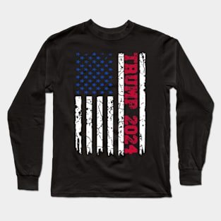 American Flag Design Trump 2024 Long Sleeve T-Shirt